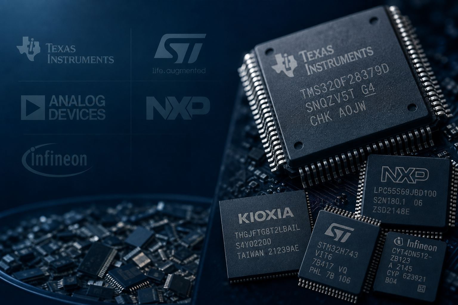 Premium MCU and flash ICs with major semiconductor brand logos